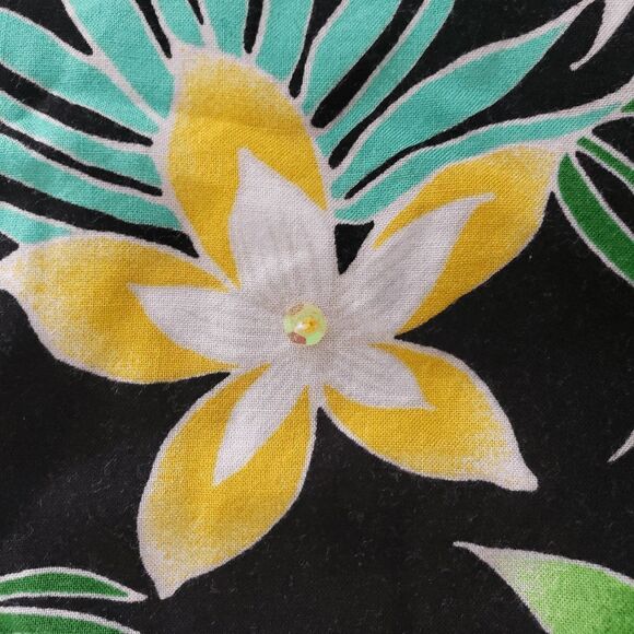 DNLA Sport Black Floral Tropical Print Vent Scoop Neck Sleeveless dress Size M - Picture 9 of 9